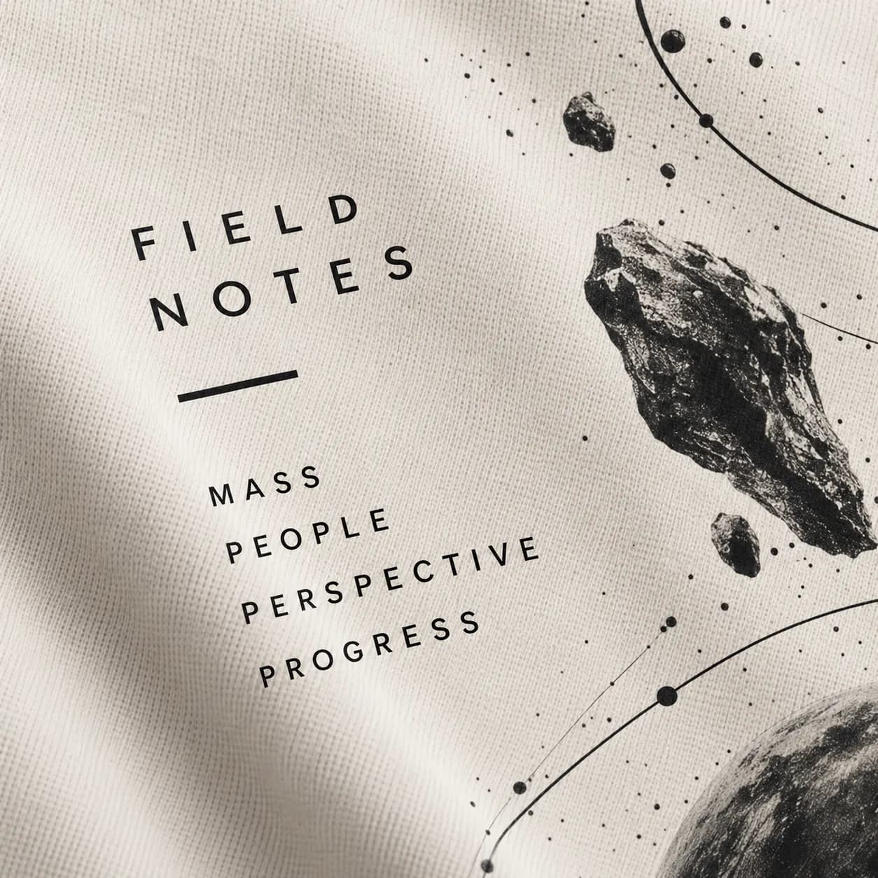 Field notes printed on heavyweight garment-washed cotton